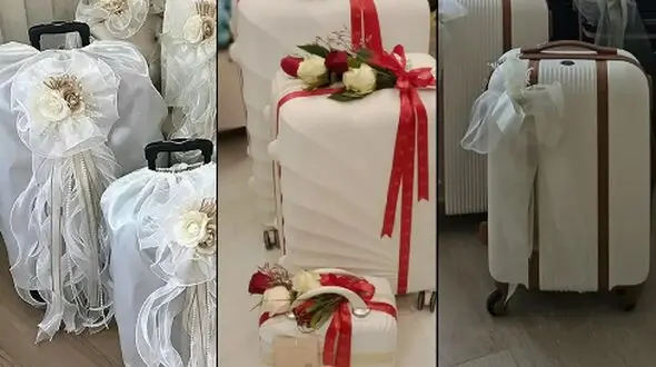 راهنمای تزئین چمدان عروس با گل‌ های طبیعی؛ شکیل‌ ترین مدل‌ ها