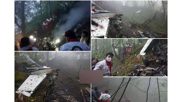 اولین تصاویر از سقوط هواپیمای نیروی انتظامی در متل قو