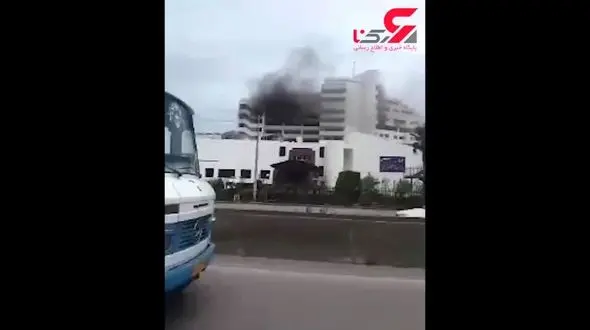 فوری/ آتش سوزی بزرگ در هتل بانک مرکزی نوشهر + فیلم 