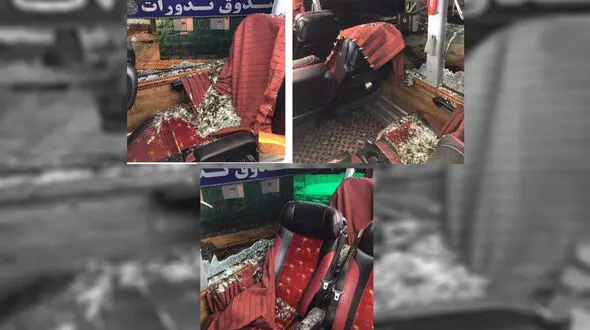 سانحه برای اتوبوس مسافربری در تونل امام زاده هاشم +تصاویر