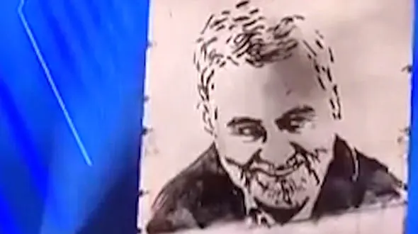 حیرت داوران و تماشاچیان عصر جدید از طراحی فوق العاده پرتره شهید سردار سلیمانی + فیلم