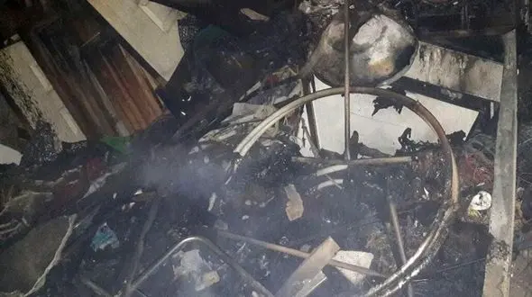 وحشت آتش سوزی در خوابگاه دبیرستان دخترانه در اردبیل+عکس