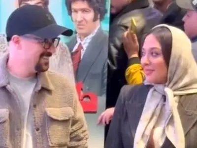 فیلم /  نگاهی به تیپ و استایل شیک و باوقار پاییزی  آناهیتا درگاهی ،احمد مهران‌فر، عین الله دریانی و علی امین حسنی در اکران فیلم تهران 57