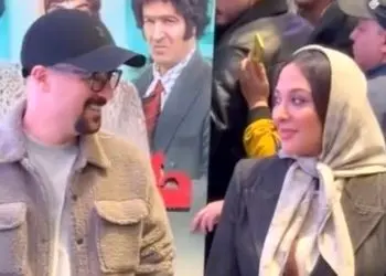 فیلم /  نگاهی به تیپ و استایل شیک و باوقار پاییزی  آناهیتا درگاهی ،احمد مهران‌فر، عین الله دریانی و علی امین حسنی در اکران فیلم تهران 57