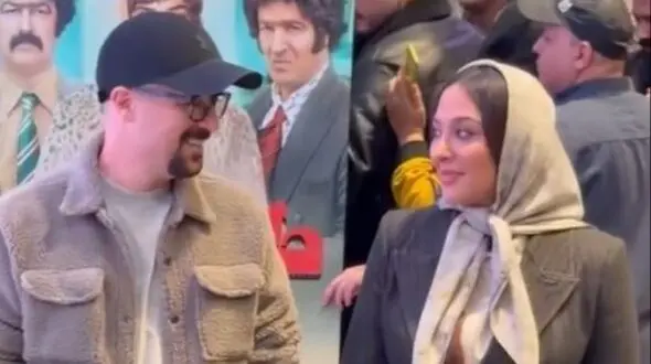 فیلم /  نگاهی به تیپ و استایل شیک و باوقار پاییزی  آناهیتا درگاهی ،احمد مهران‌فر، عین الله دریانی و علی امین حسنی در اکران فیلم تهران 57