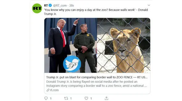 سخنان پسر ترامپ درباره دیوار مرزی جنجال آفرید +عکس