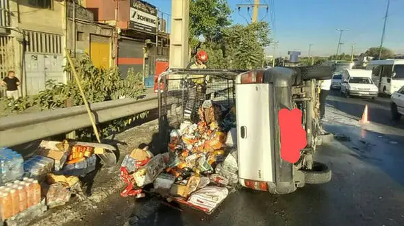 زنده سوختن راننده وانت بار در جاده دماوند + جزئیات