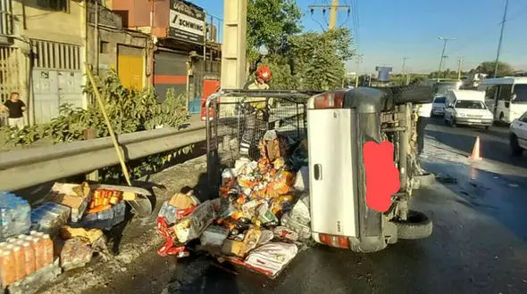 زنده سوختن راننده وانت بار در جاده دماوند + جزئیات