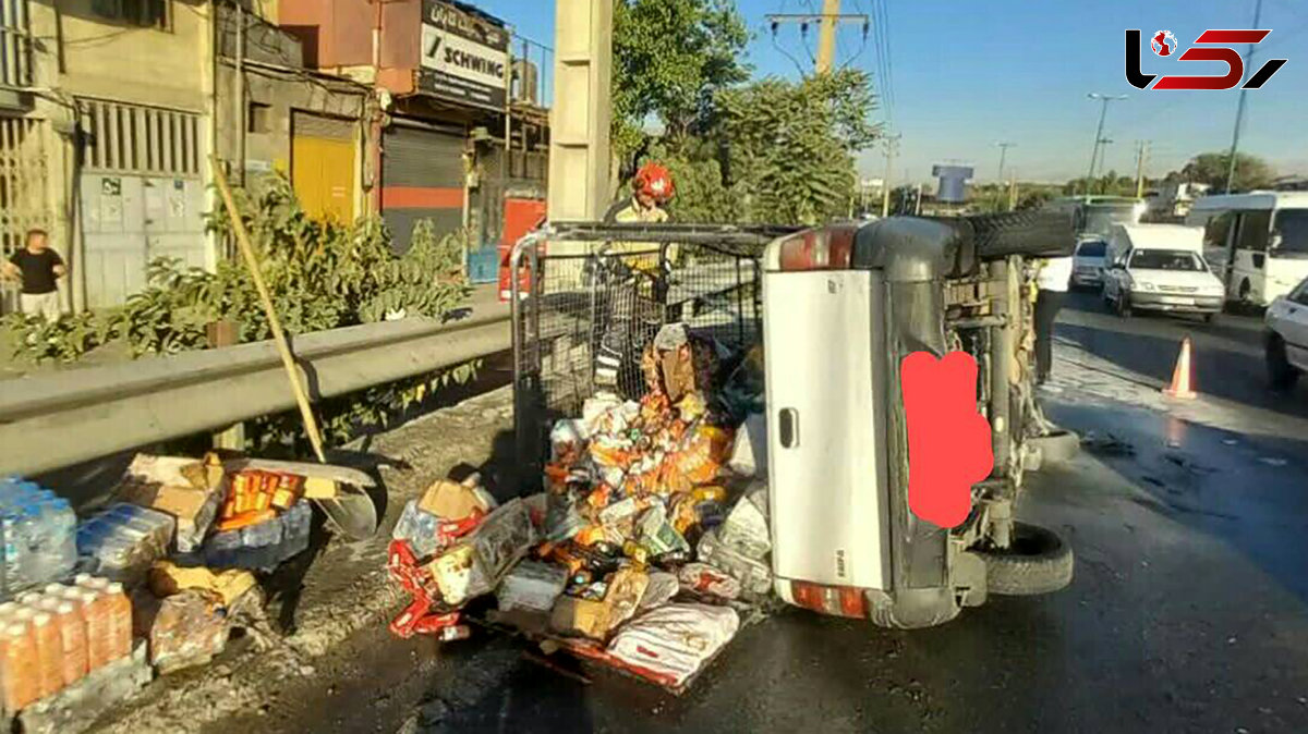 زنده سوختن راننده وانت بار در جاده دماوند + جزئیات