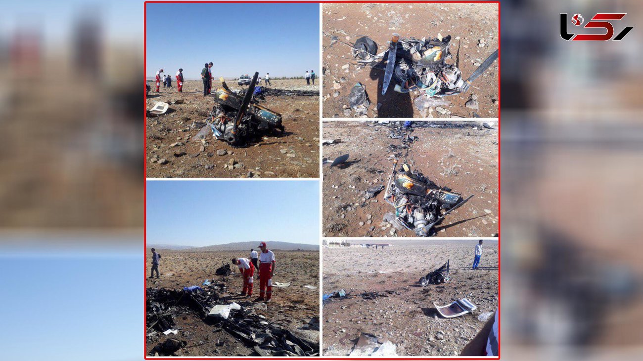 اولین عکس از صحنه سقوط مرگبار  هواپیمای خصوصی در گرمسار + جزییات