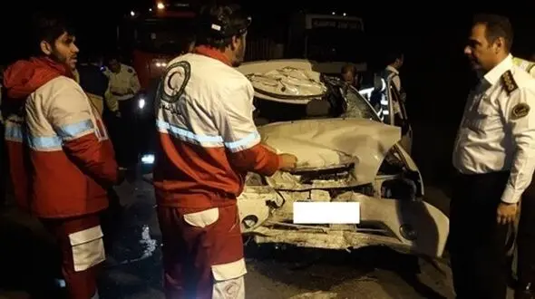 2 خودروی تیبا در جاده لرستان شاخ به شاخ شدند / 5 کشته در این تصادف