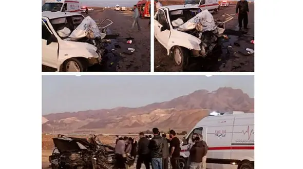 4 کشته در تصادف هولناک پراید با پژو در جاده خمین