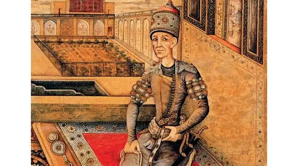 منظرۀ «قصر آقامحمدخان قاجار» در شیراز در دوران ناصرالدین شاه 