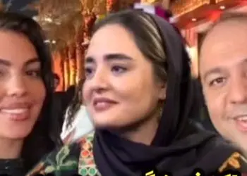 فیلم / واکنش نرگس محمدی به سلفی شوهرش با جورجینا، نامزد رونالدو / گقتم وای چه خوشگله / جورجینا نه ها علی رو میگم خوشگله !