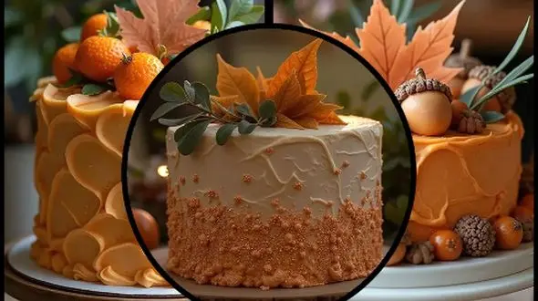 کیک تولد پاییزی جذاب | ایده‌ هایی با تزئینات گرم و دلنشین