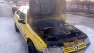 یک تاکسی در ملایر آتش گرفت + عکس