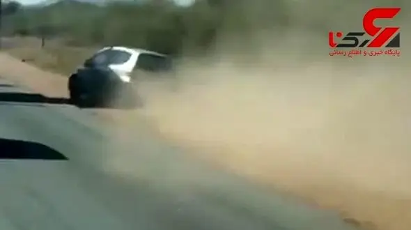 چپ شدن خودرو در سبقت بیجا و ناشیانه + فیلم 