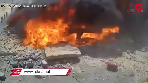 فیلم وحشتناک از انفجار مخزن سوخت زیرزمینی در پمپ بنزین