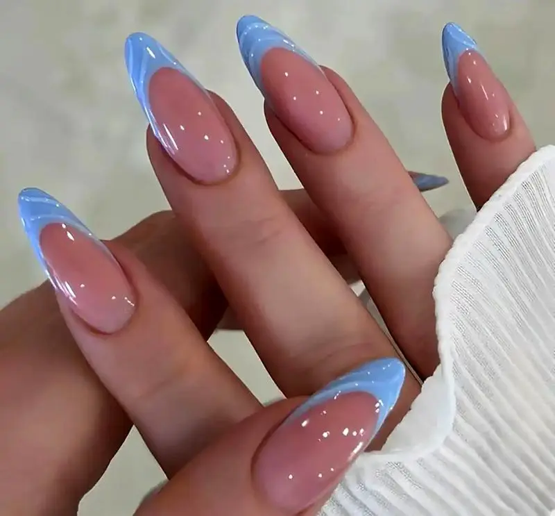 طرح ناخن آبی یخی