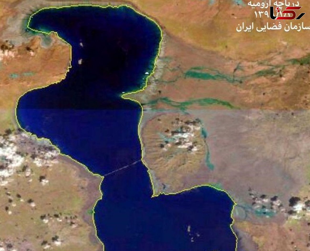 تصویر ماهواره ای حیرت آور از دریاچه ارومیه + عکس 