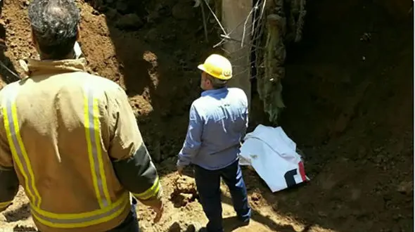 فوت ۴ کارگر در حادثه گودبرداری در خیابان نیاوران + عکس 