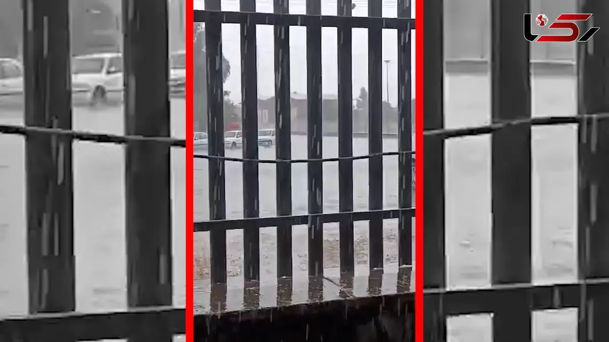 فیلم بارش شدید باران در پالایشگاه گاز بیدبلند بهبهان