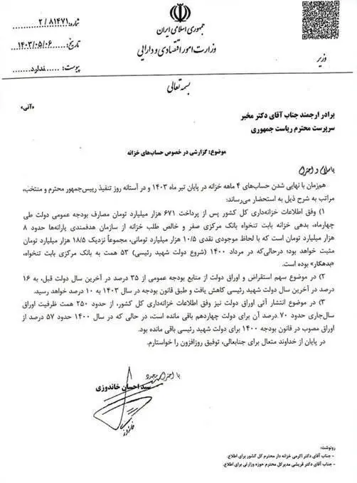 پول نفت فروخته شده سر سفره مردم ودر خرانه نیست! پس کجاست؟! / خزانه دولت سیزدهم کفاف  2 یا  3 روز حقوق کارمندان را نمی دهد