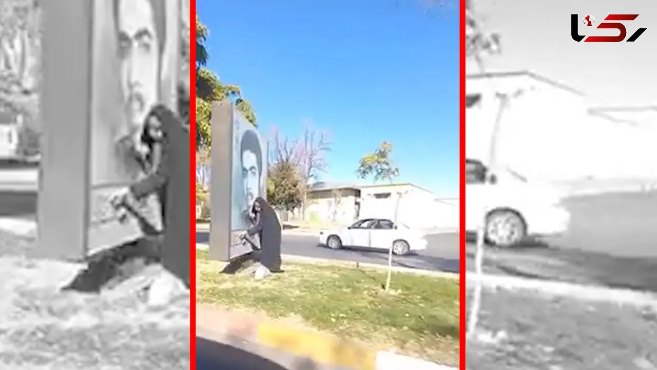فیلم غبارروبی مادر شهید از عکس فرزندش در خیابان های زنجان