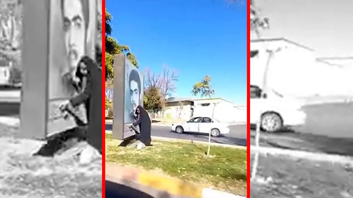 فیلم غبارروبی مادر شهید از عکس فرزندش در خیابان های زنجان