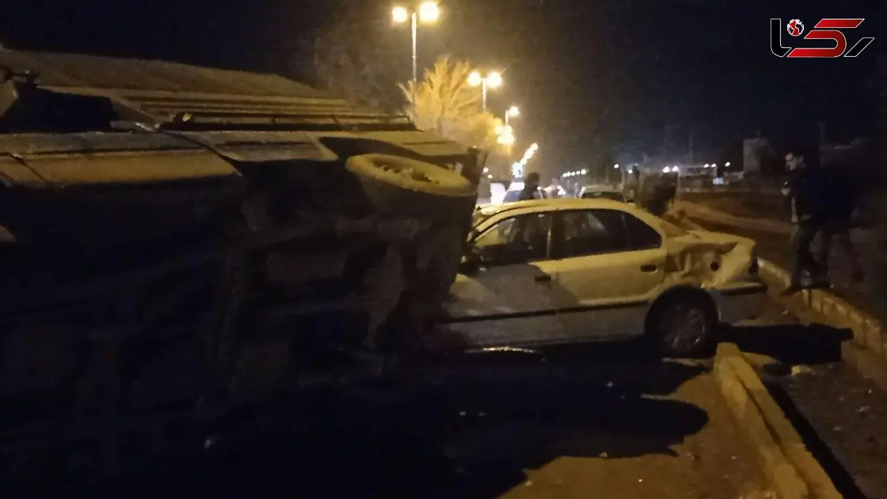 فیلم هولناک از تصادف خونین سمند و نیسان در گلپایگان 