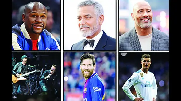 پردرآمدترین سلبریتی های جهان + نمودار جالب