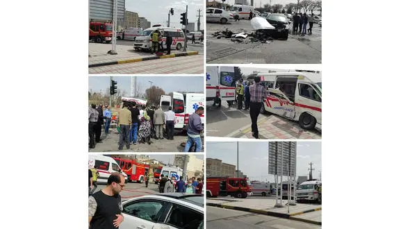 عکس / تصادف آمبولانس با سواری لاکچری در قزوین