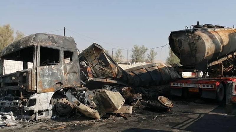 ۴ کشته و مصدوم در برخورد و انفجار یک دستگاه تانکر حمل سوخت با تریلر 