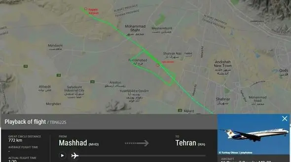 اشتباه خلبان در فرود آمدن در فرودگاه فتح