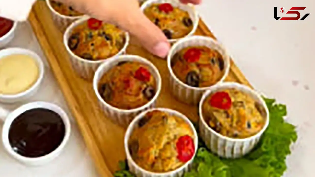 آموزش پخت فینگرفود به اسم مافین مرغ و قارچ + فیلم