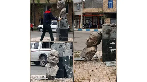 تخریب عمدی تندیس شهریار در پارس‌آباد مغان + عکس