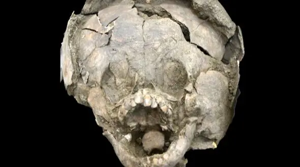 بقایای نوزادانی ۲ هزار ساله با کلاه ایمنی کشف شد + عکس
