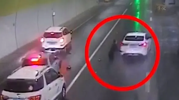 فیلم لحظه فرار از مرگ در چند صدم ثانیه