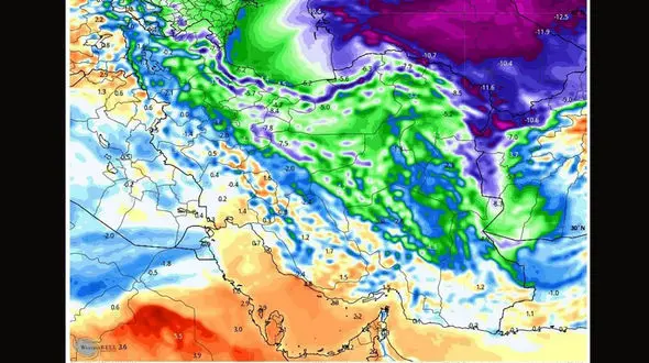 هشدار بارش برف و باران در ۱۰ استان تا چهارشنبه/ وضعیت زرد هواشناسی برای استان‌های جنوبی