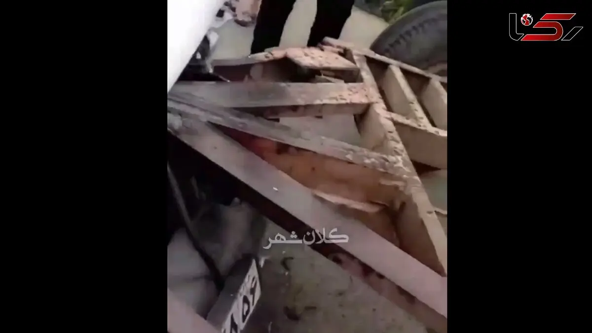 فیلم باورنکردنی از معجزه بزرگ در تصادف هولناک پراید با تراکتور یدکش  / ببینید