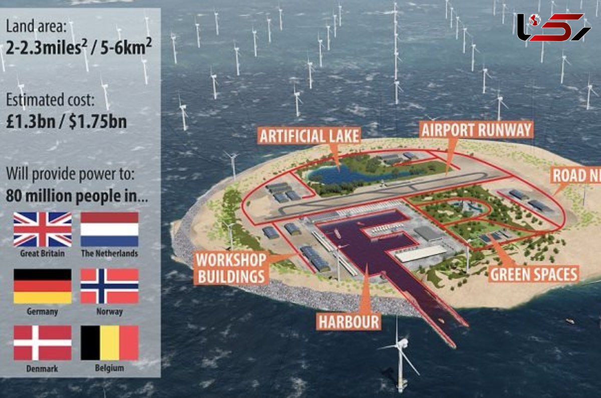 ساخت جزیره مصنوعی برای تولید برق در دریای شمال توسط اروپا