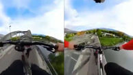 فیلم حرکت ترسناک و دیدنی دوچرخه سوار روی لبه پل 