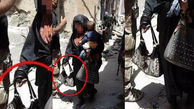 آخرین تصاویر از زن بمب گذار  داعشی که کودکی در آغوش دارد