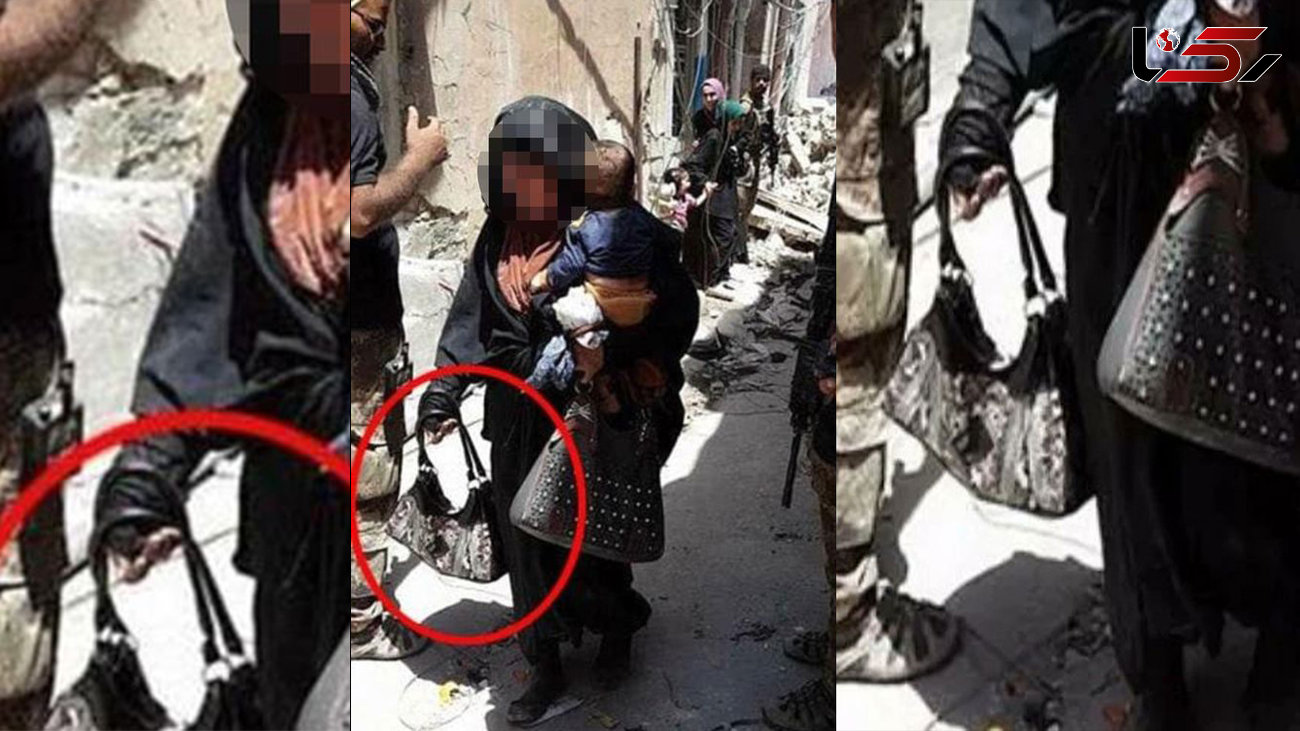 آخرین تصاویر از زن بمب گذار  داعشی که کودکی در آغوش دارد