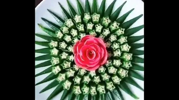 تزئین بامیه + فیلم