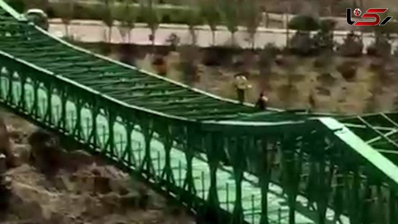 راه رفتن به قیمت مرگ روی یک پل در تبریز + فیلم