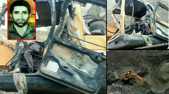 پرس شدن راننده جوان بیل مکانیکی در جاده هراز + عکس حادثه و قربانی