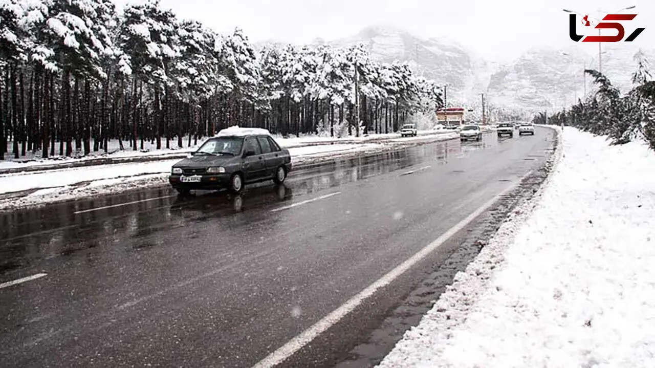 بارش برف و باران در جاده های 9 استان کشور