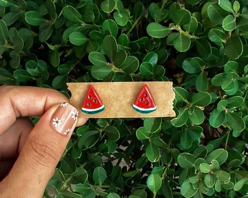 گوشواره یلدایی | 25 گوشواره یلدایی از انار تا هندوانه طلا یا بدلی و کاموایی برای شب چله عروس