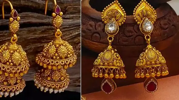 شگفت‌ انگیزترین طرح‌ های گوشواره طلا سنتی هندی؛ 15 عکس بی‌ نظیر